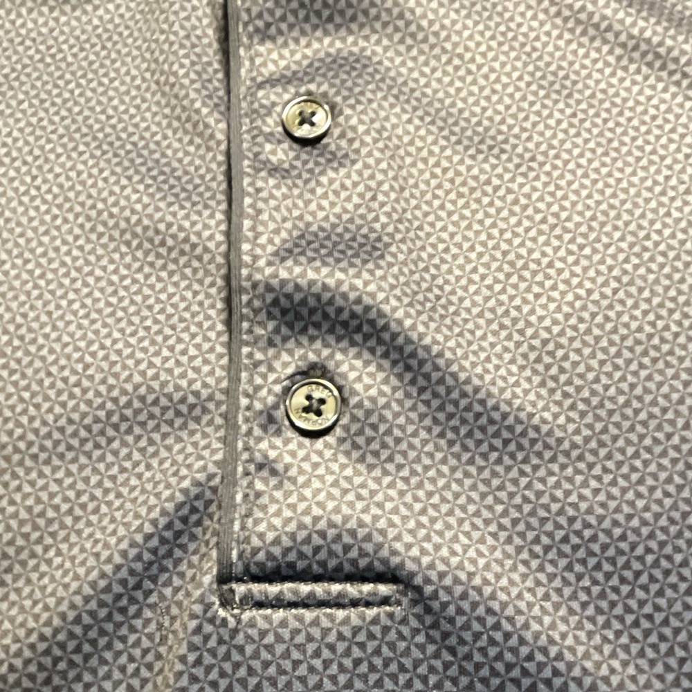 Greg Norman ML75 Play Dry Men's Polo Shirt L Blue Geometric Short Sleeve Logo - Picture 4 of 8